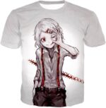 Tokyo Ghoul Zip Up Hoodie - Tokyo Ghoul Special Class Ghoul Investigator Juuzou Suzuya  White Zip Up Hoodie - T-Shirt