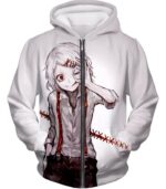 Tokyo Ghoul Zip Up Hoodie - Tokyo Ghoul Special Class Ghoul Investigator Juuzou Suzuya  White Zip Up Hoodie