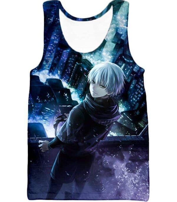 Tokyo Ghoul Zip Up Hoodie - Tokyo Ghoul Super Anime Hero Ken Kaneki Aka Eyepatch Graphic Zip Up Hoodie - Tank Top