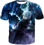 Tokyo Ghoul Zip Up Hoodie - Tokyo Ghoul Super Anime Hero Ken Kaneki Aka Eyepatch Graphic Zip Up Hoodie - T-Shirt