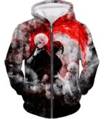 Tokyo Ghoul Zip Up Hoodie - Tokyo Ghoul Super Tokyo Ghoul Anime Fan Art Graphic Zip Up Hoodie