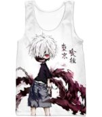 Tokyo Ghoul Zip Up Hoodie - Tokyo Ghoul Very Ken Kaneki Anime Action Art  White Zip Up Hoodie - Tank Top