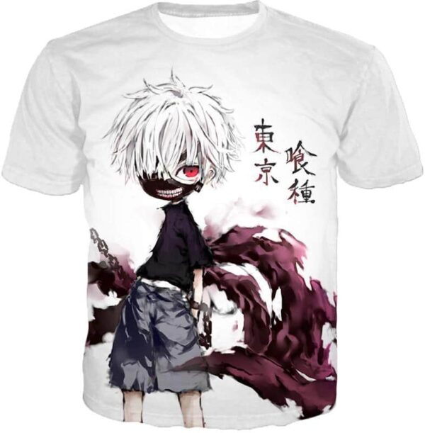 Tokyo Ghoul Zip Up Hoodie - Tokyo Ghoul Very Ken Kaneki Anime Action Art  White Zip Up Hoodie - T-Shirt