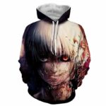 White Haired Ken Kaneki Hoodie - Tokyo Ghoul 3D Graphic Hoodie