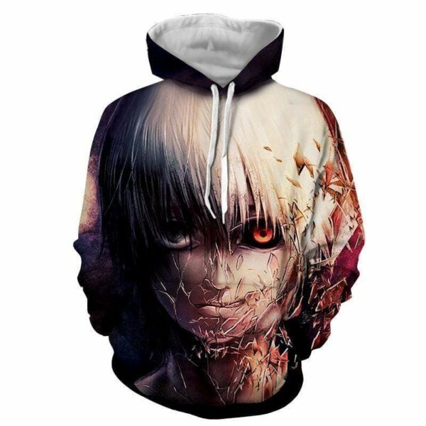 White Haired Ken Kaneki Hoodie - Tokyo Ghoul 3D Graphic Hoodie