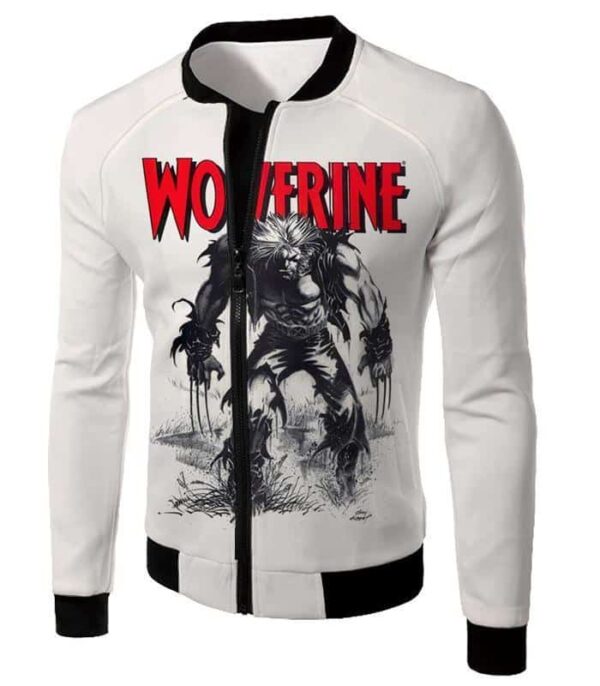 Animated Wolverine Promo Cool White Hoodie - Jacket