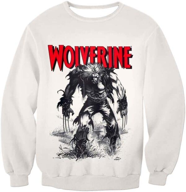 Animated Wolverine Promo Cool White Hoodie - Sweatshirt