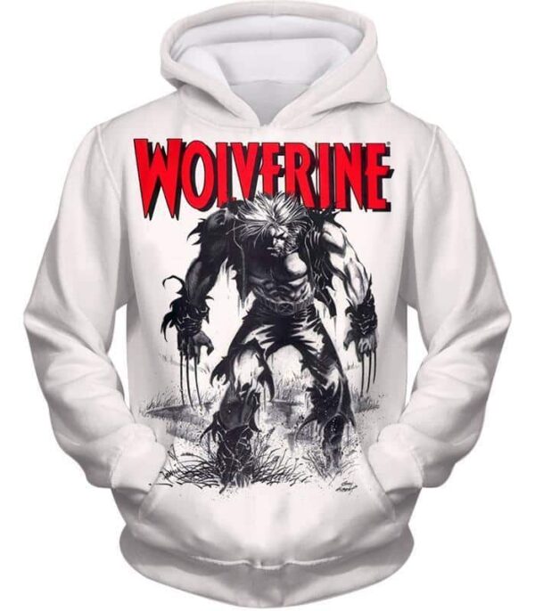 Animated Wolverine Promo Cool White Zip Up Hoodie - Hoodie