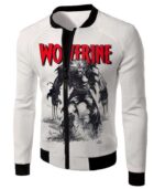 Animated Wolverine Promo Cool White Zip Up Hoodie - Jacket