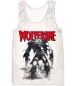 Animated Wolverine Promo Cool White Zip Up Hoodie - Tank Top