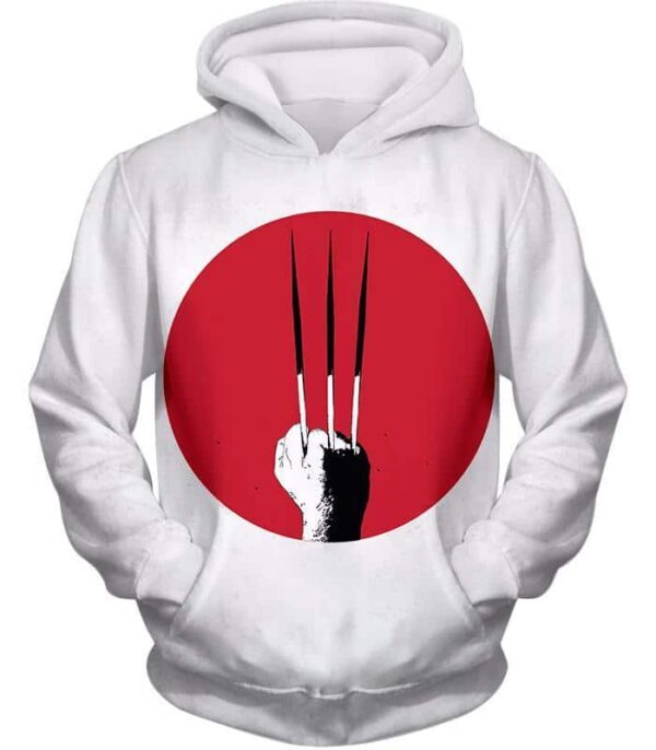 Cool Promo Wolverine Claws White Zip Up Hoodie - Hoodie