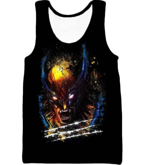 Favourite X-Men Hero Wolverine Promo Black Hoodie - Tank Top