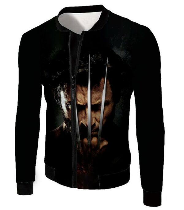 Marvel Hero Wolverine Cinematic Promo Black Hoodie - Jacket