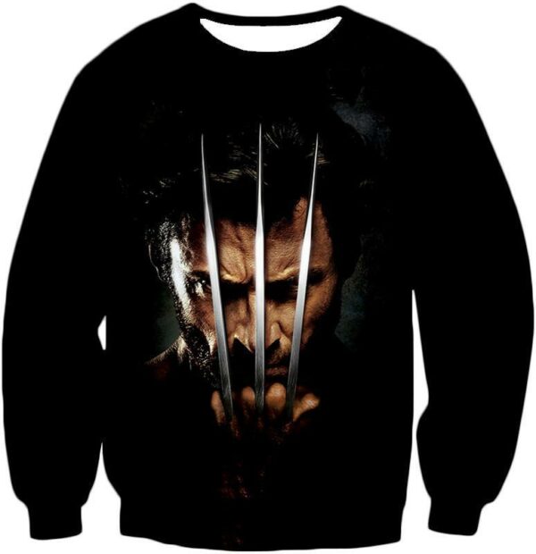 Marvel Hero Wolverine Cinematic Promo Black Hoodie - Sweatshirt