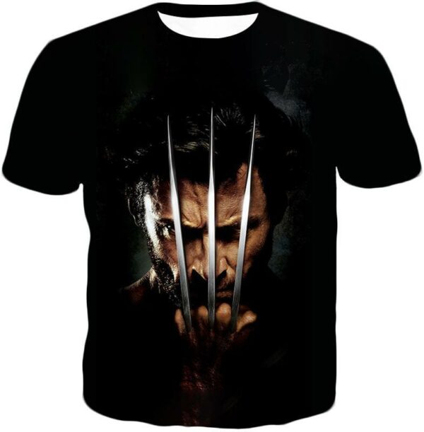 Marvel Hero Wolverine Cinematic Promo Black Hoodie - T-Shirt