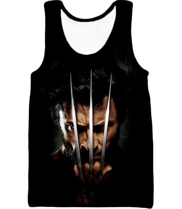 Marvel Hero Wolverine Cinematic Promo Black Hoodie - Tank Top