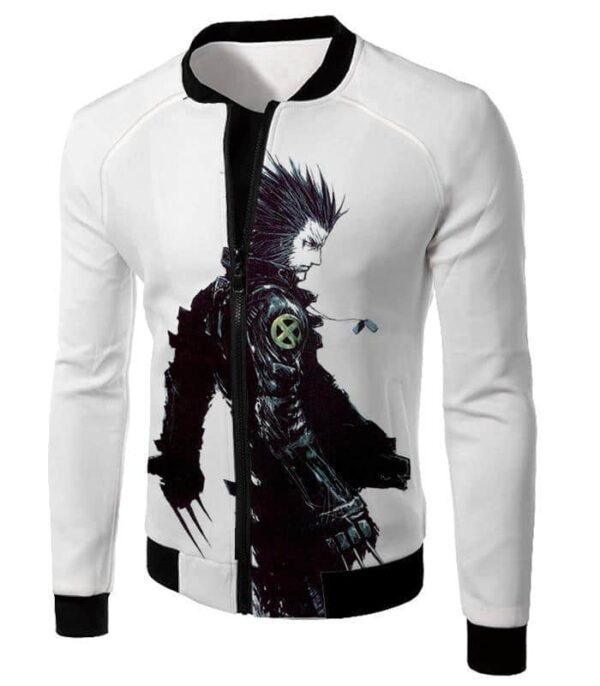 Mutant Wolverine Animated Cool White Zip Up Hoodie - Jacket