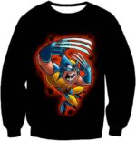 Wolverine Funny Animation Black Hoodie - Sweatshirt